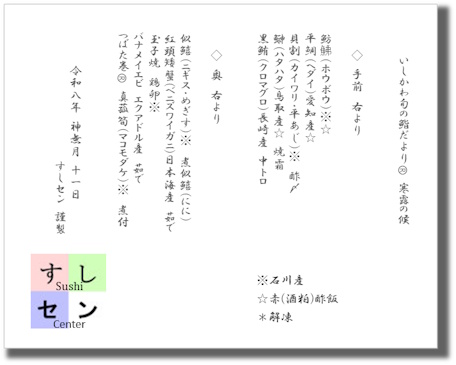 お品書き